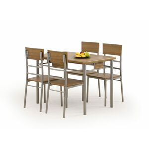 Halmar Jídelní sestava Natan, stůl + 4 židle, ořech
