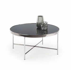 Halmar Konferenční stolek Moria, sklo, černý/stříbrný