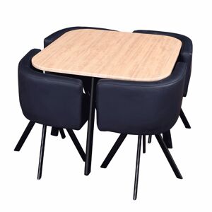 Tempo Kondela Jídelní sestava Bevis, stůl + 4 židle, dub/černá
