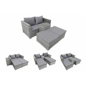 Chomik Modulární zahradní nábytek Abi 4v1, světle šedý/tmavě šedý