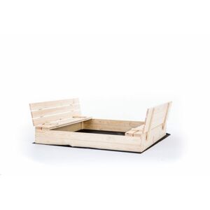 Sun Active Dřevěné uzavíratelné pískoviště s lavičkami Sunny - 140 cm