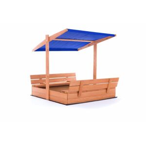Sun Active Dřevěné uzavíratelné pískoviště s lavičkami Sunny - 140 cm - impregnované - modrá