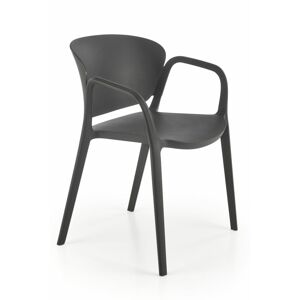 Halmar Plastová stohovatelná jídelní židle K491 - černá