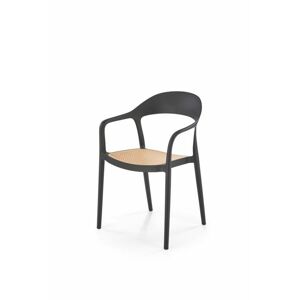 Halmar Plastová stohovatelná jídelní židle K530 - černá