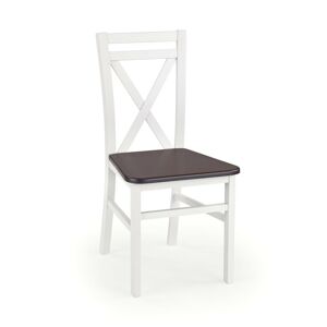 Halmar Jídelní židle Dariusz 2, bílá/tmavý ořech